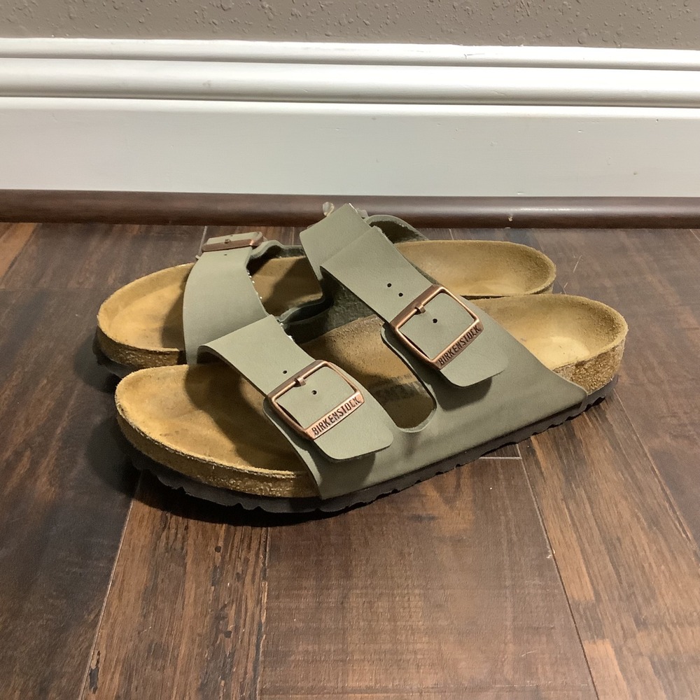 Birkenstock Arizona Olive Green Birko-Flor Sandals Mens Size 9 US